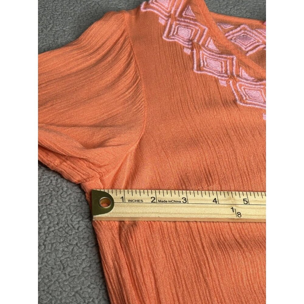 Lilly Pulitzer Target Cover Up Womens M Peach Embroidered Geometric Beach Tunic - Picture 7 of 12